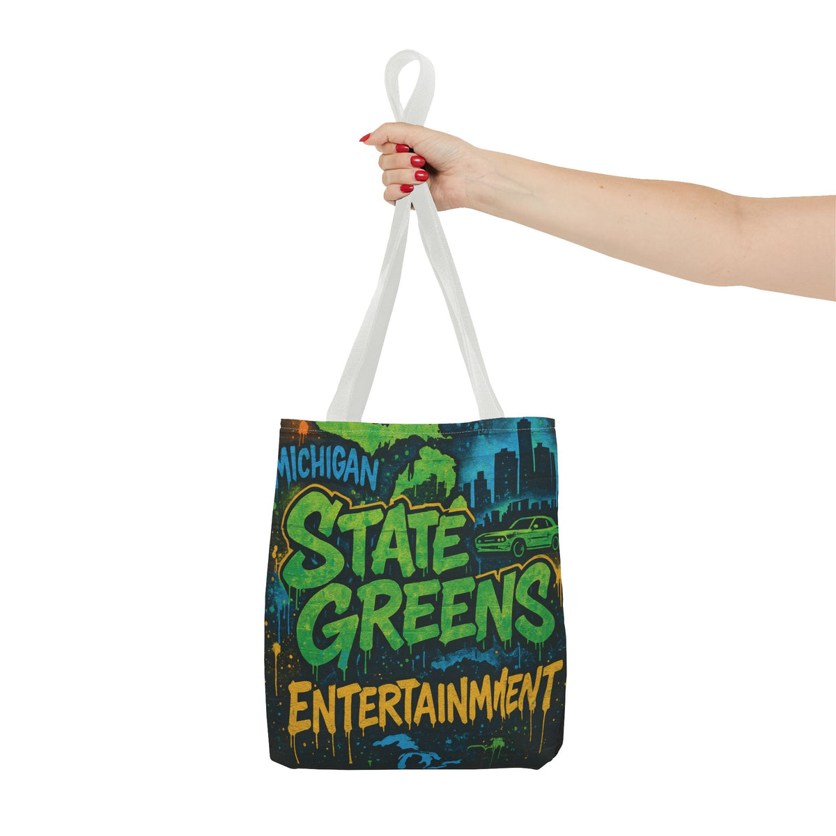 Michigan State Greens Tote Bag, Fun Graphic Bag for Shopping, Arts & Crafts, Eco-Friendly Gift, Unique Design for Michigan Lovers, Festival