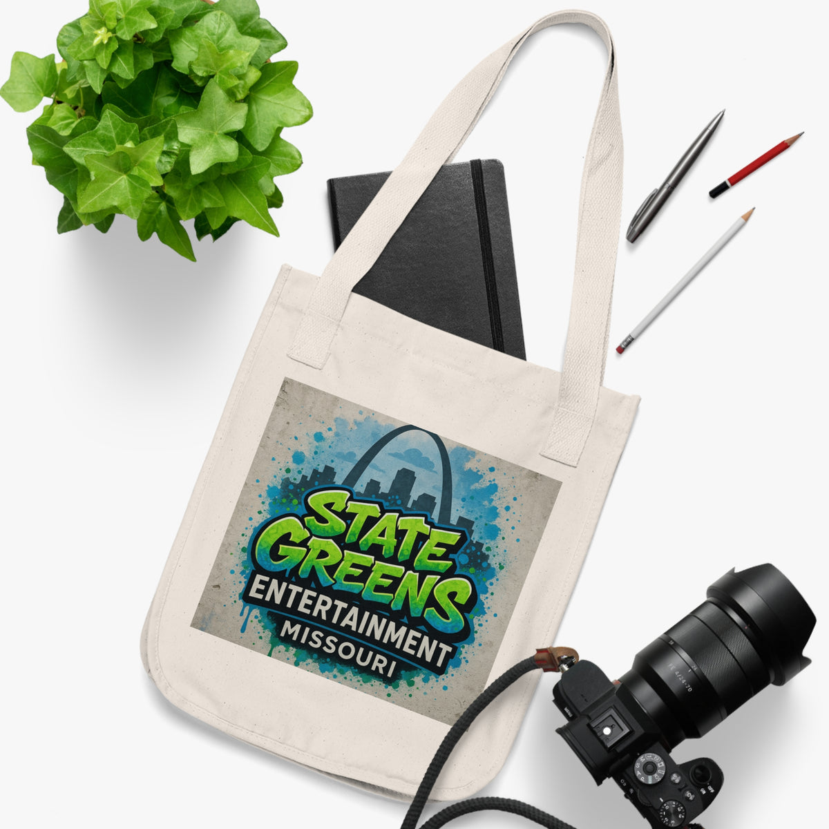 Vibrant Organic Canvas Tote Bag, Eco-Friendly Market Bag, Festival Tote, Art Print Tote, Gift for Music Lovers, Unique Shopping Bag