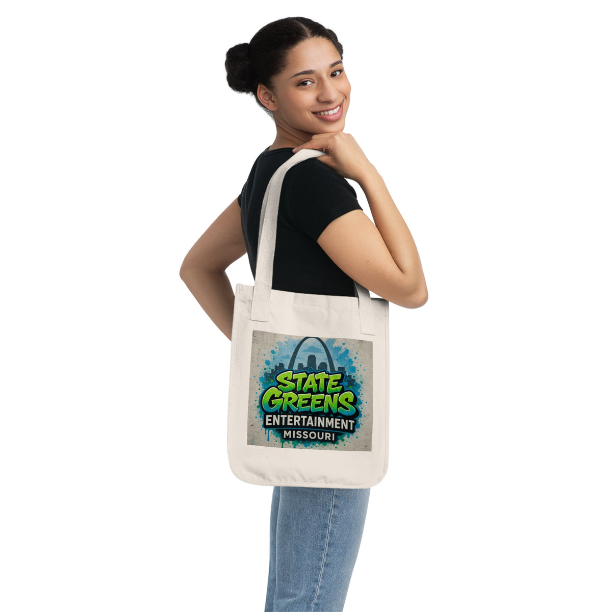 Vibrant Organic Canvas Tote Bag, Eco-Friendly Market Bag, Festival Tote, Art Print Tote, Gift for Music Lovers, Unique Shopping Bag