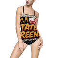 Retro State Screens Swimsuit, Vintage Swimwear, Beach Party Outfits, Fun Pool Day Attire, Vacation Essentials, Women's One-piece Swimwear